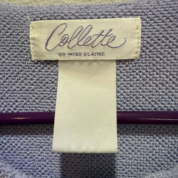 Vintage Collette Miss Elaine Robe Large‎ Purple Duster Mumu Day Dress Pockets - Picture 3 of 9